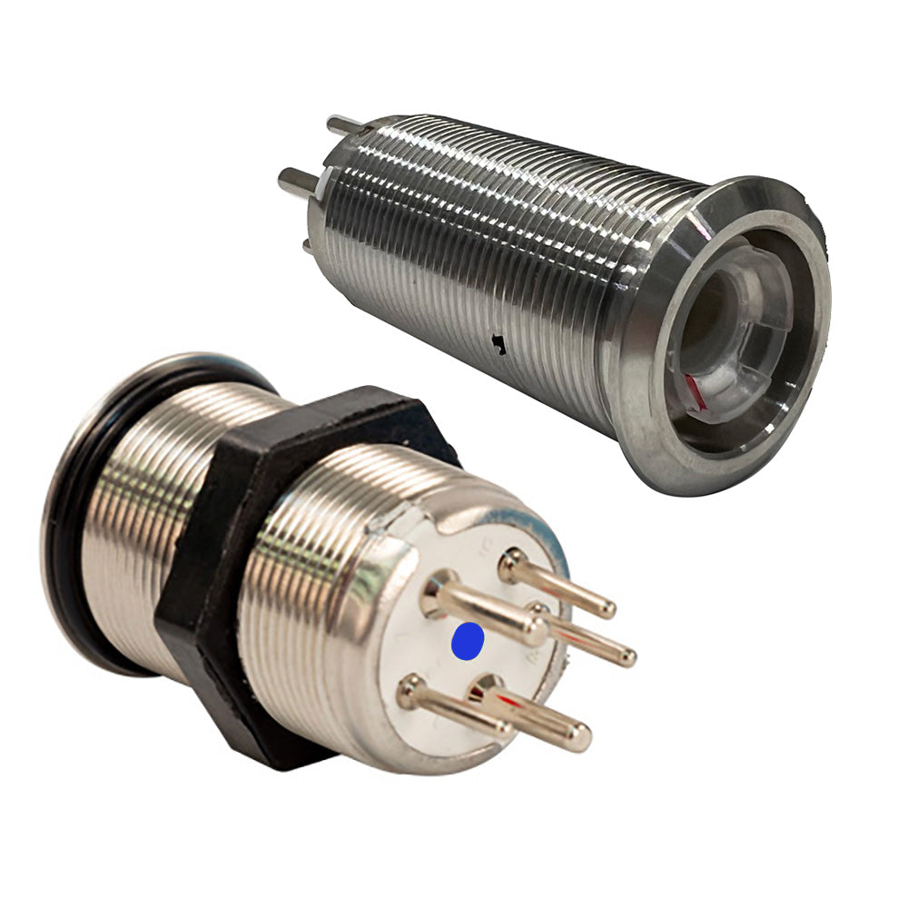 Bluewater 22mm Inrush Push Button Switch Off/On/On - Blue/Green/Red LED - Switch Body