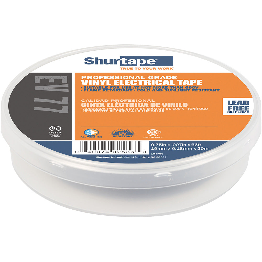Shurtape EV 077B Professional Grade Black Electrical Tape