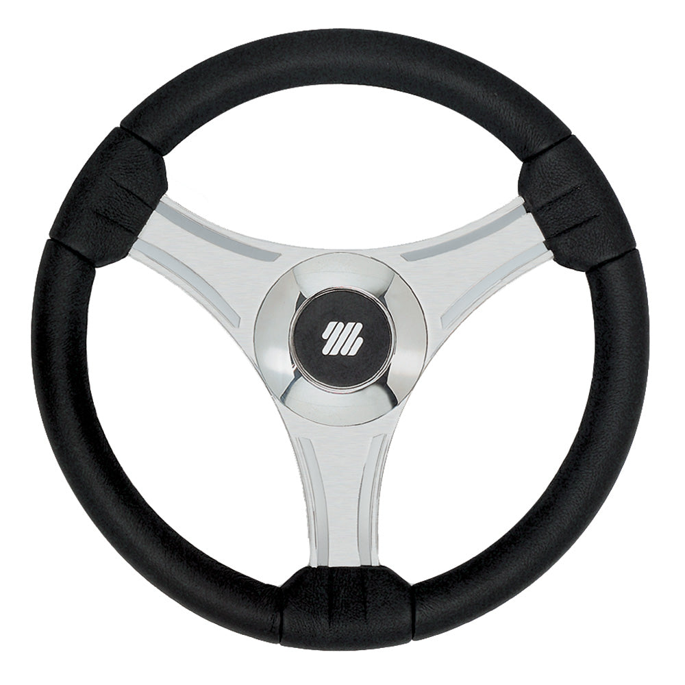 Uflex - Tavolara - 13.8" Black Polyurethane Steering Wheel w/Silver Spokes