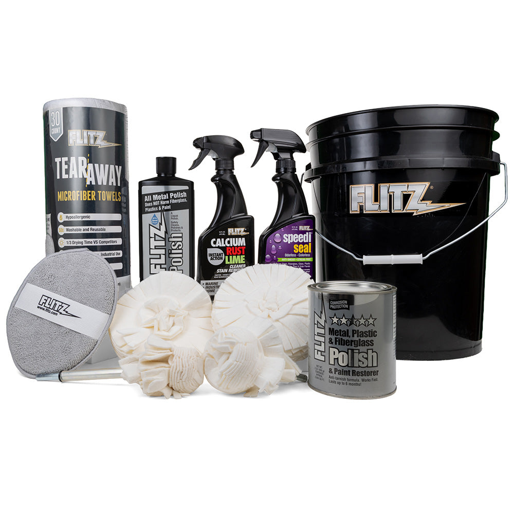 Flitz 5 Gallon Black Bucket Detailers Kit