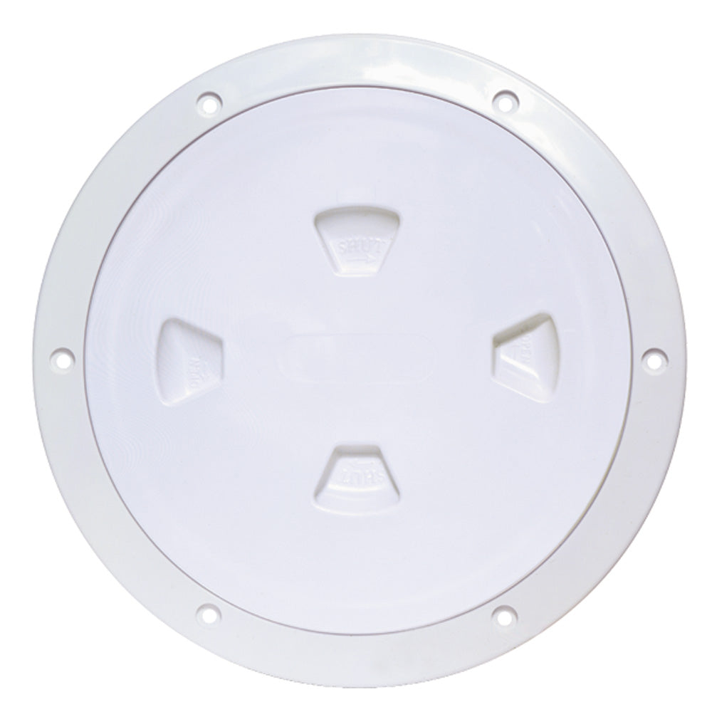Beckson 8 Smooth Center ScrewOut Deck Plate White DP80W