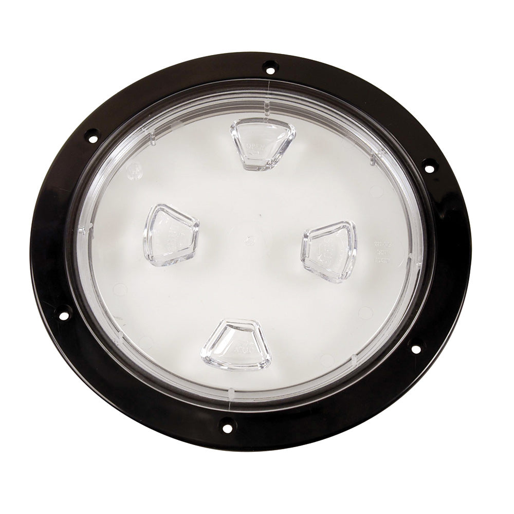 Beckson 8 Clear Center ScrewOut Deck Plate Black DP80BC