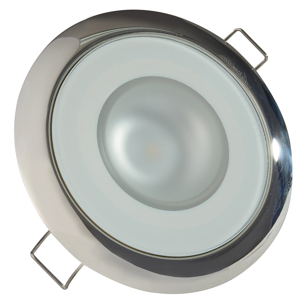 Lumitec Mirage Flush Mount Down Light Glass FinishPolished SS Bezel 3Color RedBlue