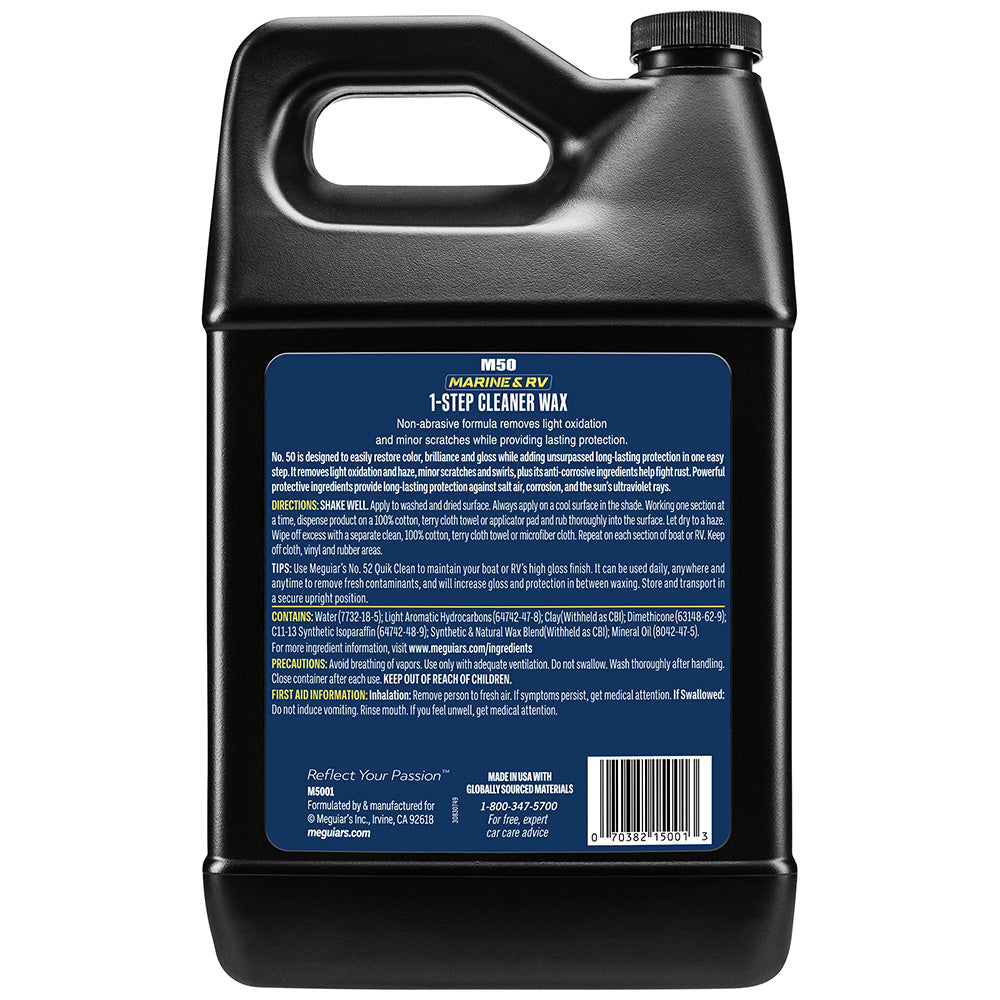 Meguiars 50 Boat RV Cleaner Wax Liquid 1 Gallon M5001