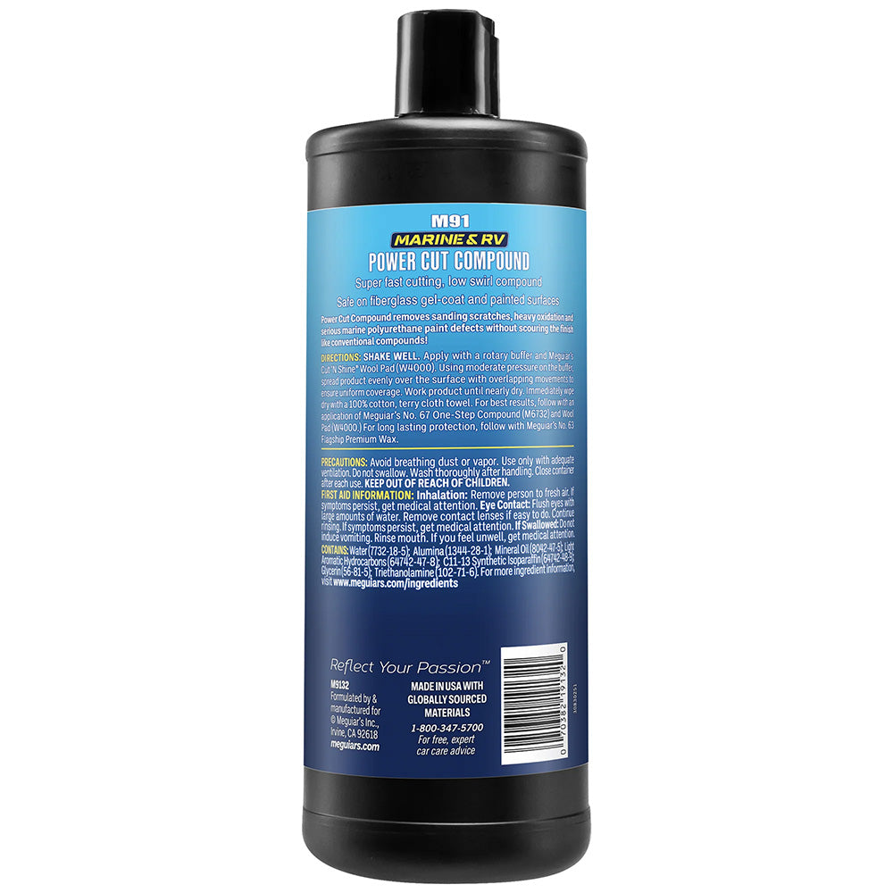 Meguiars 91 Marine RV Pro Grade Power Cut Compound