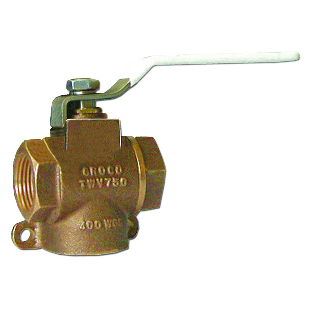 GROCO 34 NPT Bronze 3Way Valve