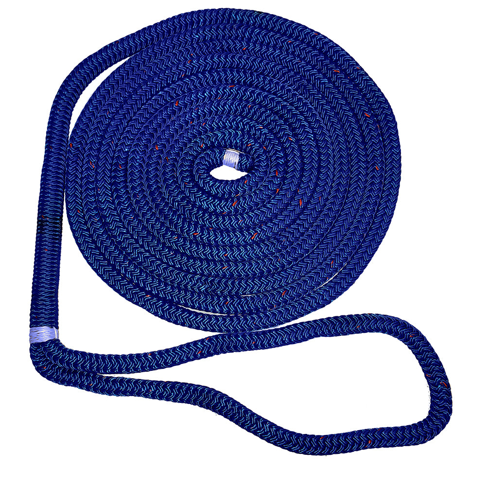 New England Ropes 38 Double Braid Dock Line Blue