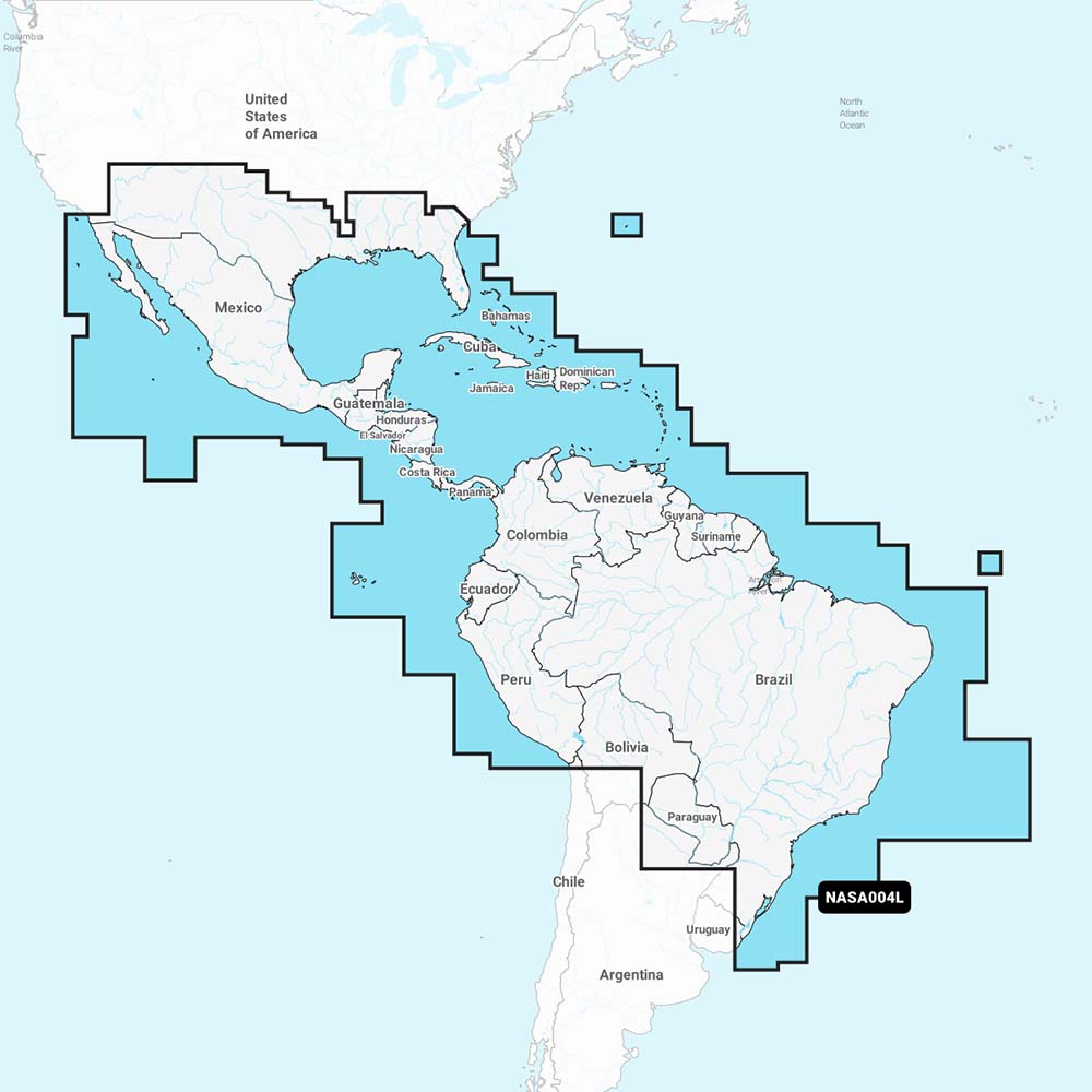 Navionics NASA004L - Mexico, Caribbean to Brazil -