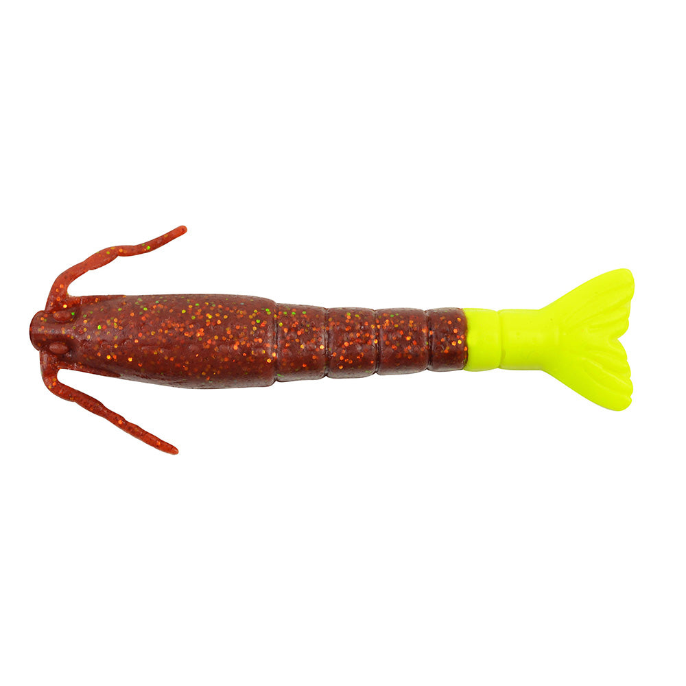 Gulp!® Saltwater Shrimp - 3" - Root Beer Gold/Chartreuse