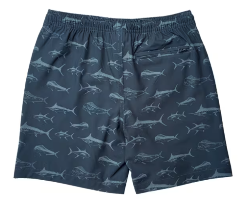AFTCO Boy's Strike Print Shorts Deep Navy