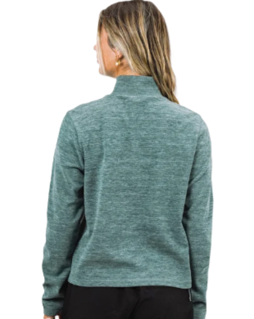 AFTCO Women's Coastal Layer 1/4 Zip Dark Sea Heather