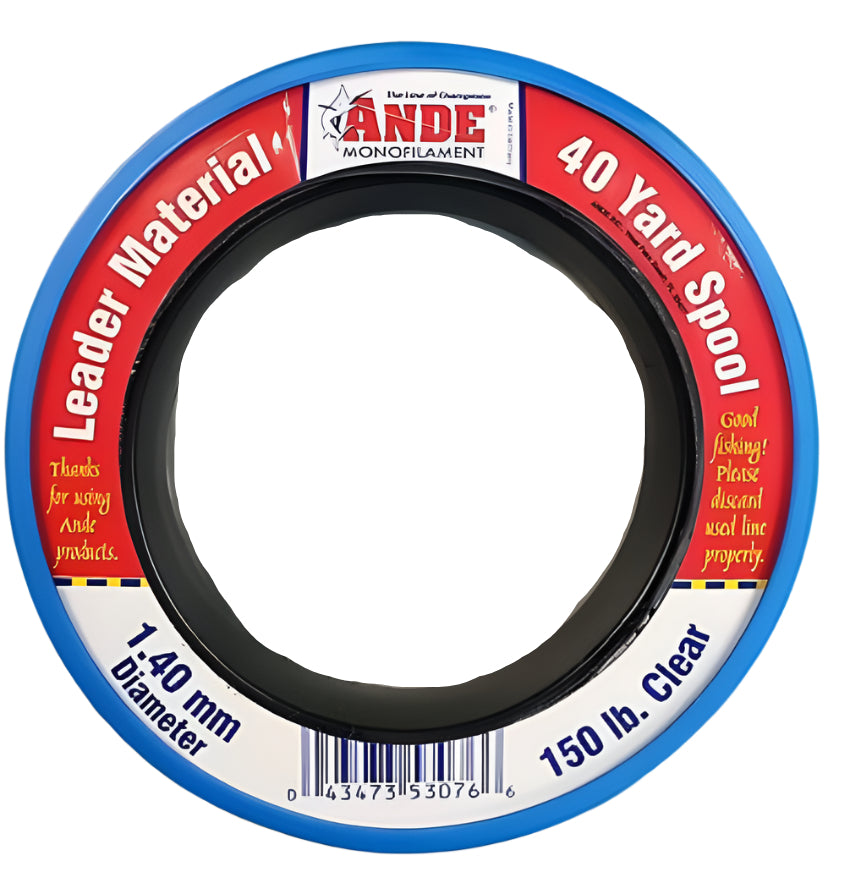 Ande Mono Leader Material Wrist Spool Clear 150 lb 40 yds