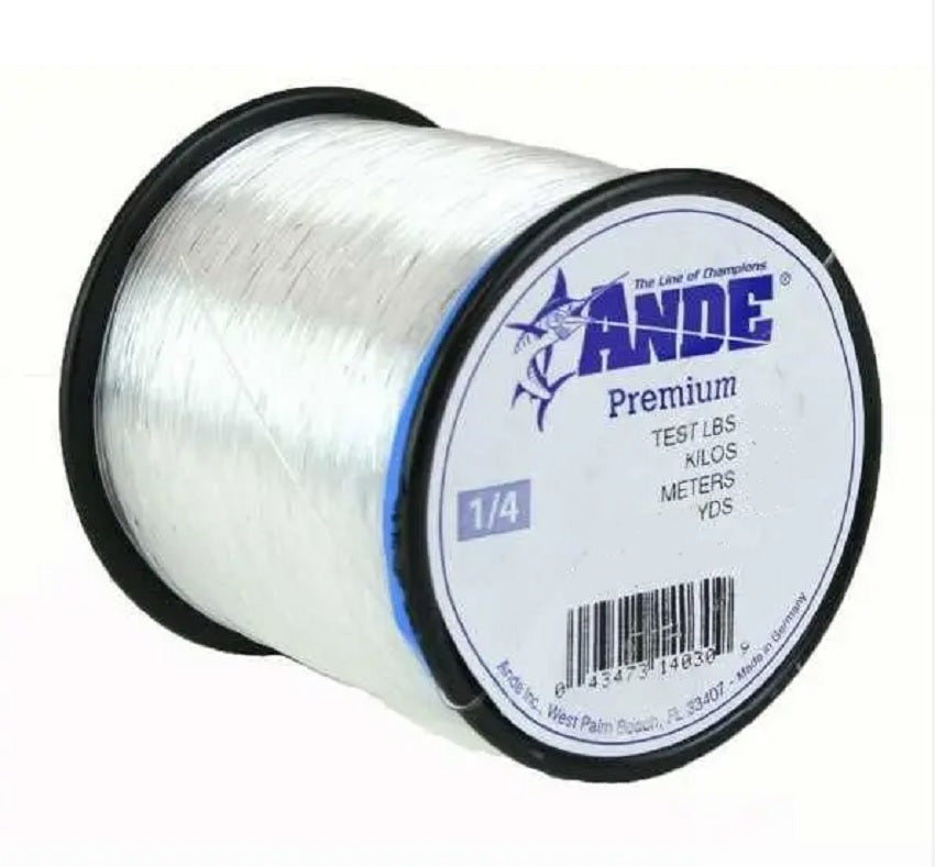 Ande Premium Monofilament Line 12 lb.; Clear; 1/4 lb.