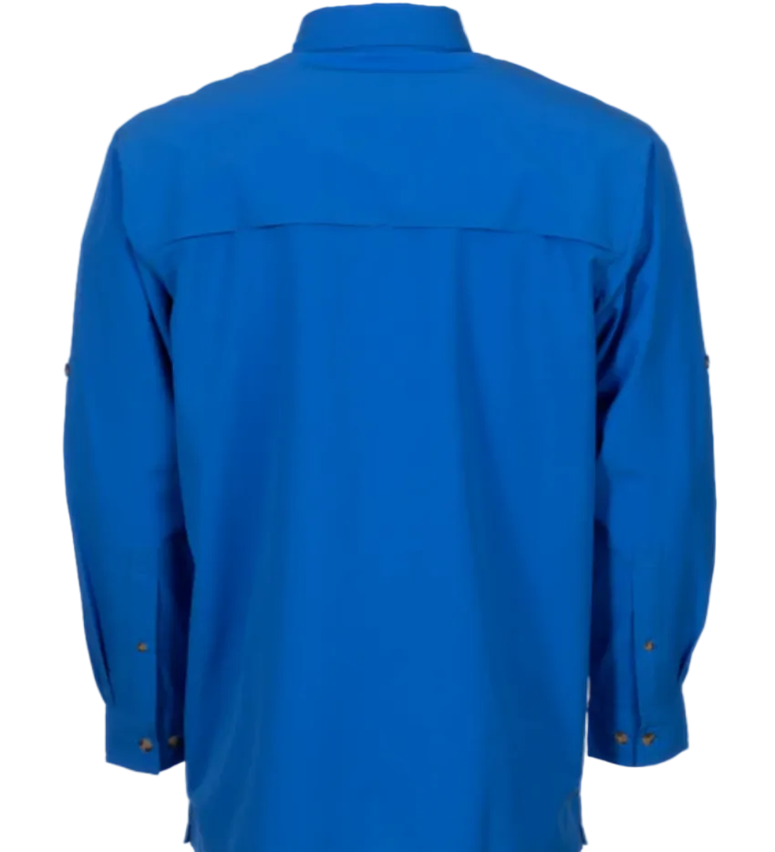 Bimini Bay Men's Flats V LS Shirt Blue Wave