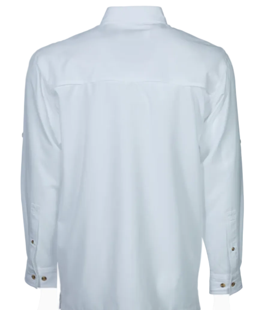 Bimini Bay Men's Flats V LS Shirt White