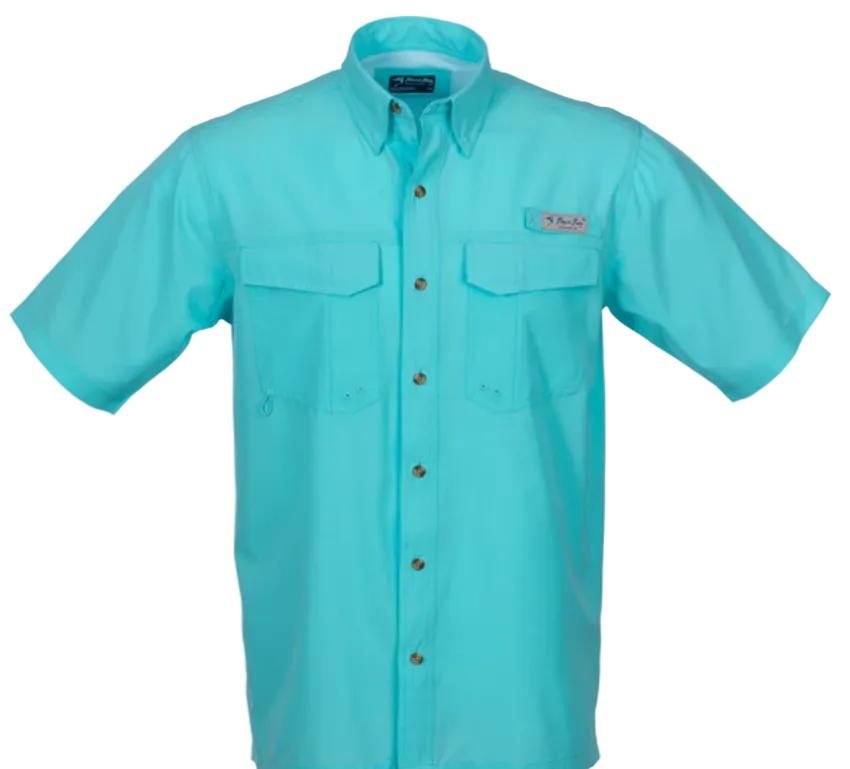 Bimini Bay Men's Flats V SS Shirt Aqua