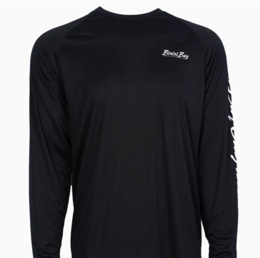 Bimini Bay Men's Hook M' Performance LS Yellowfin Shirt Black