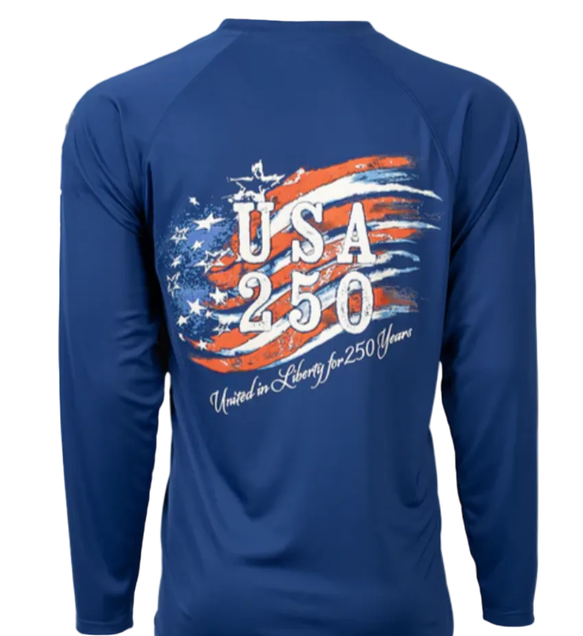 Bimini Bay Men's USA 250 United in Liberty LS Shirt Navy