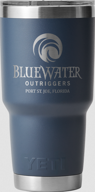 Bluewater Outriggers Custom YETI Rambler 30 oz Tumbler Navy
