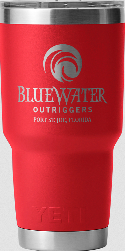 Bluewater Outriggers Custom YETI Rambler 30 oz Tumbler Rescue Red