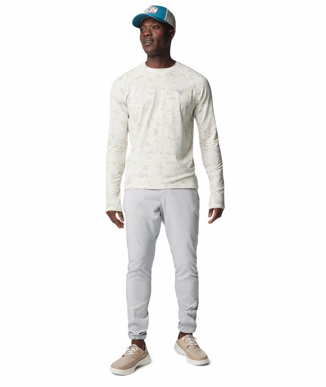 COLUMBIA Men's PFG Uncharted LS Shirt (Stone Uncharted Waters)