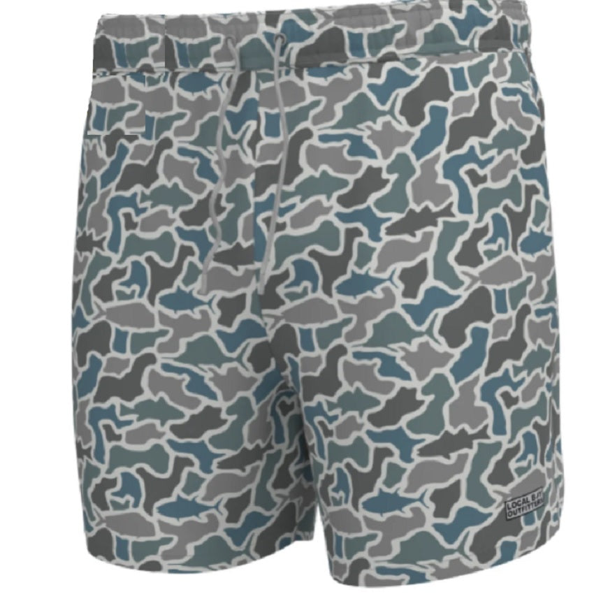 Local Boy Boy's Youth Bayview Swim Trunks Fish Camo