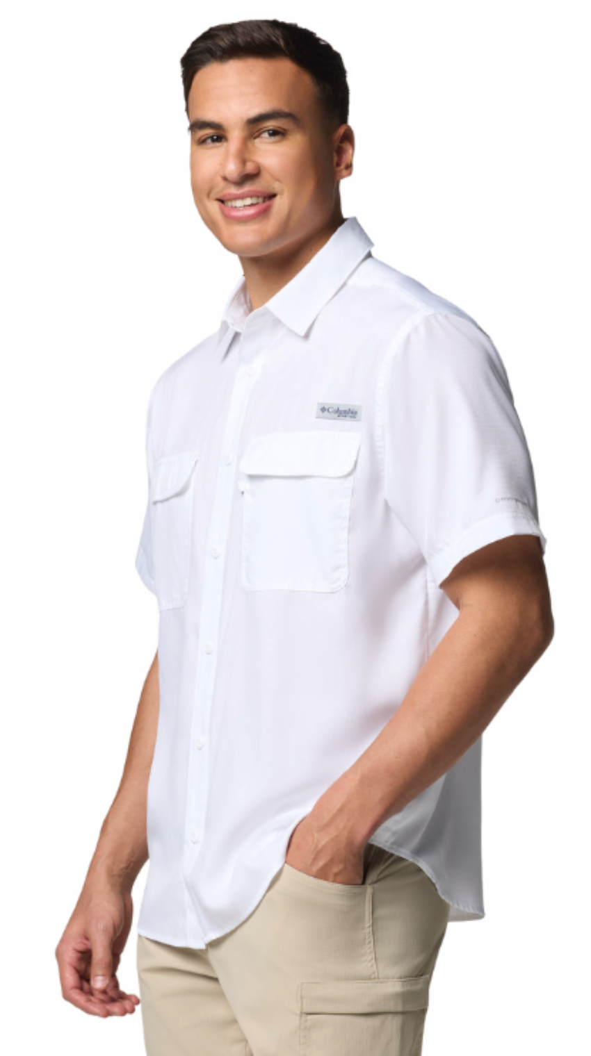 Columbia Men's PFG Backwater Woven SS Shirt White