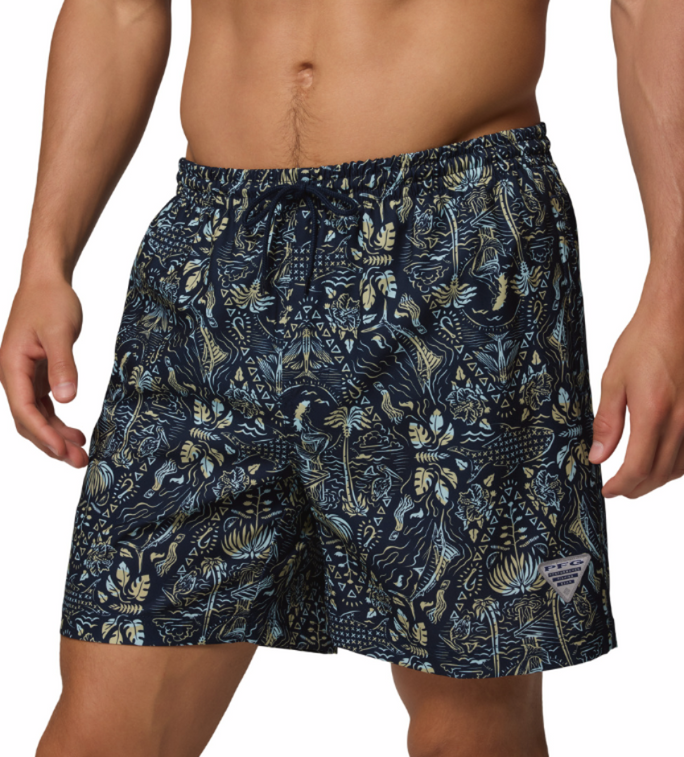 Columbia Men's PFG Rambler Printed Water Shorts Collegiate Navy Seasirens