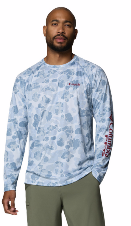 Columbia Men's Super Terminal Tackle PFG Frigate Frenz LS Shirt Dark Mirage Deltawoods