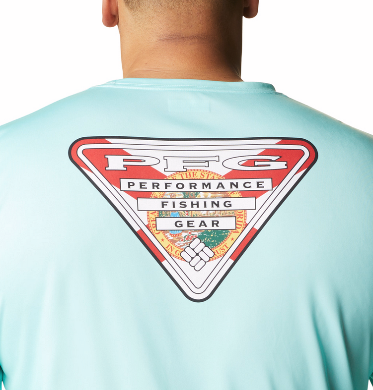 Columbia Men's Terminal Tackle PFG State Triangle LS Shirt Gulf Stream
