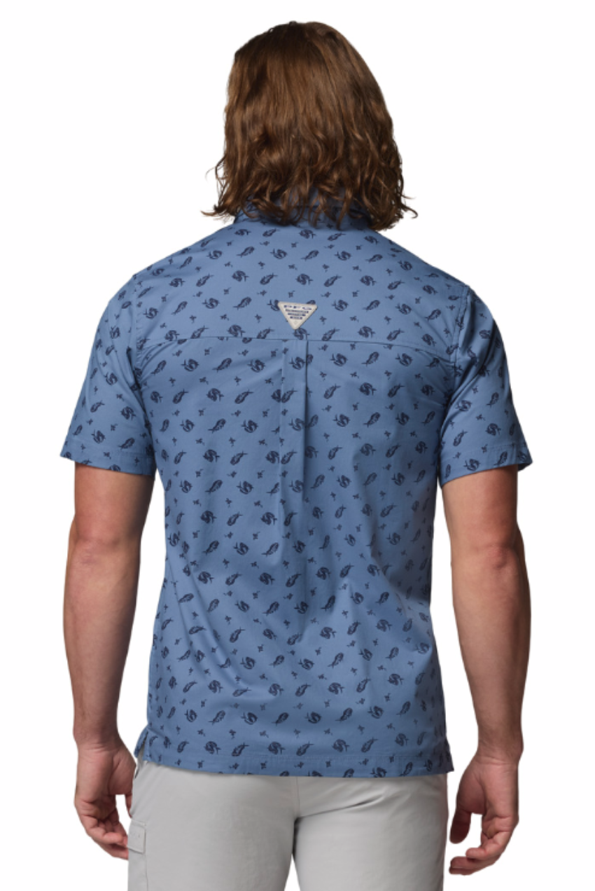 Columbia Men's Wild Cast Camp SS Shirt Nocturnal Airtime