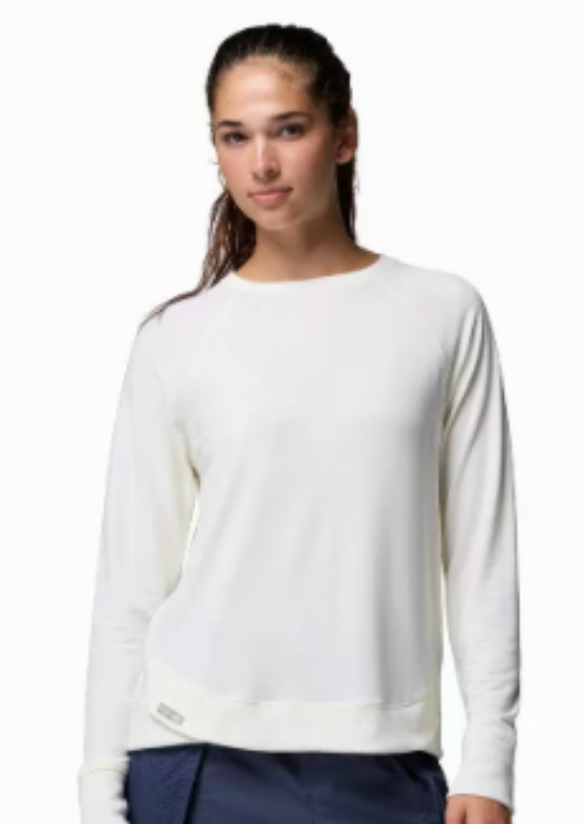 Columbia Women's PFG Open Water Essential Crew Neck LS Tee Sea Salt