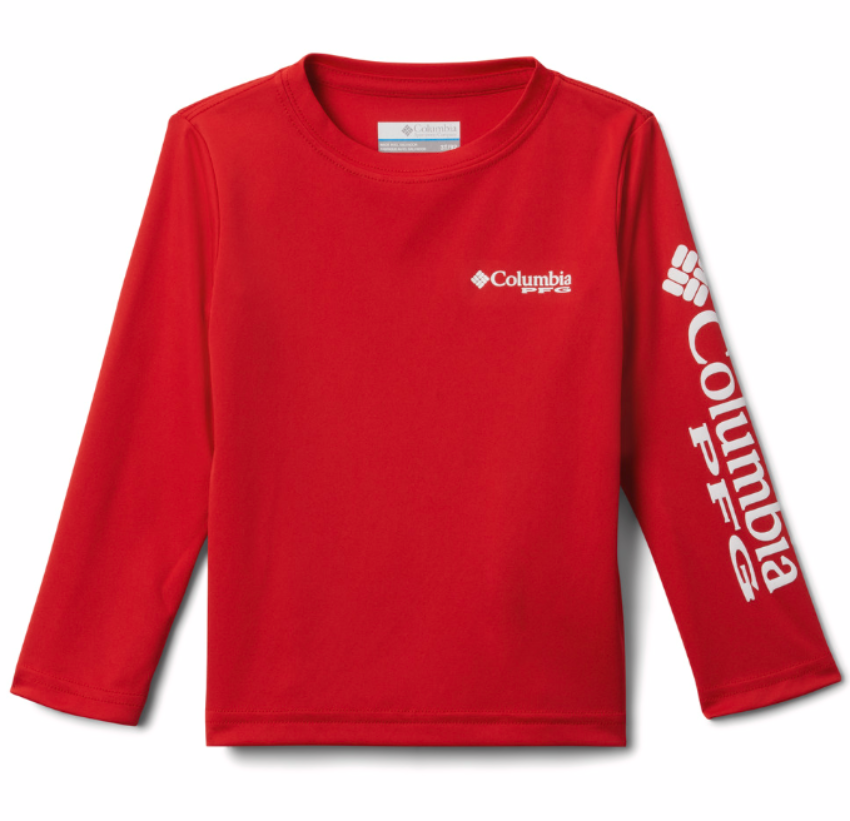 Columbia Youth Terminal Tackle LS Shirt Red Spark