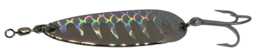 Gator Lure 1oz Silver Gator Casting Spoon Silver Tape