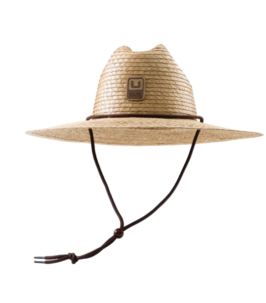 HUK Crushable Straw Hat Brown Palm