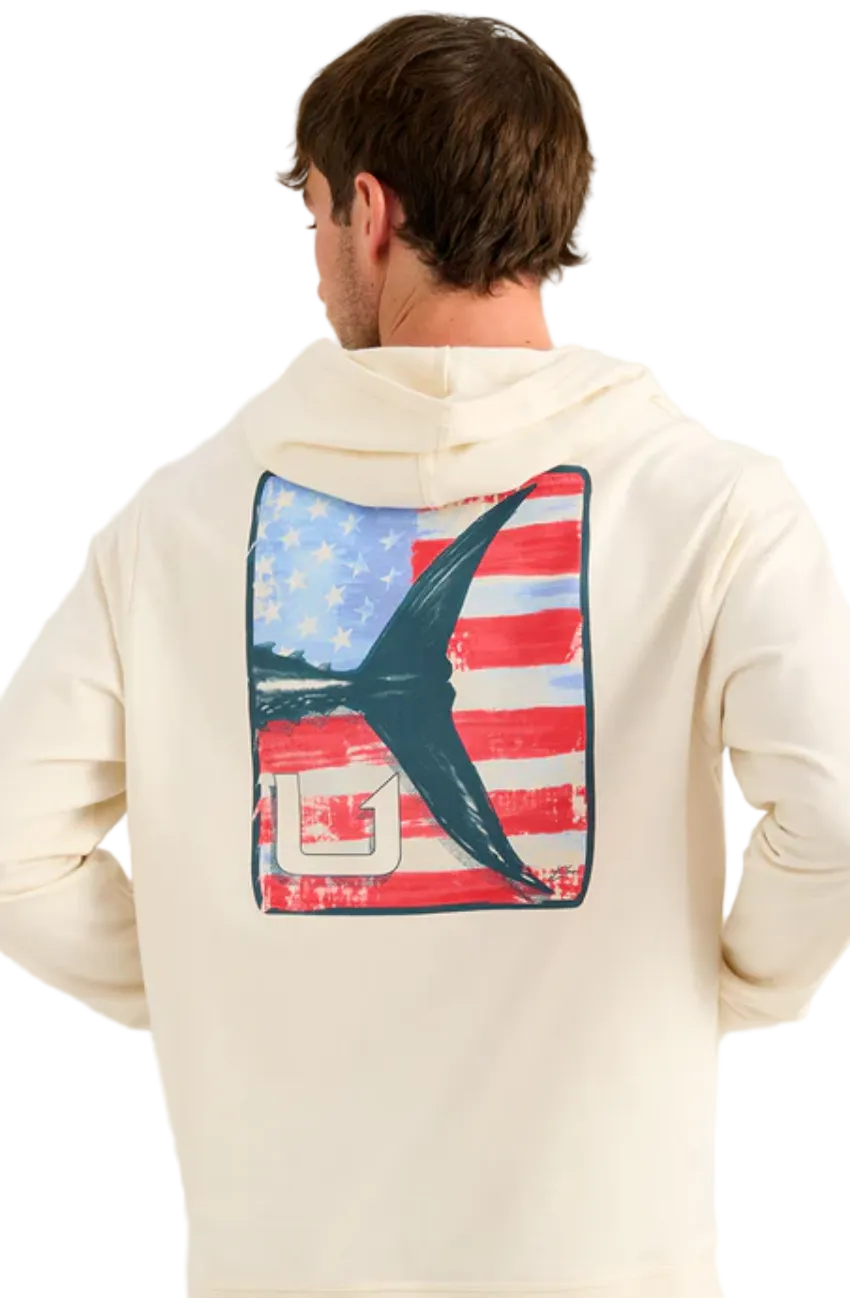 HUK Men's Edisto KC Americana Terry Hoodie Egret