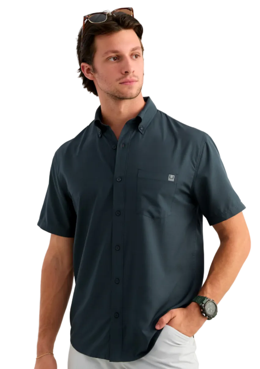 HUK Men's Kona KC Shirt Sea Storm