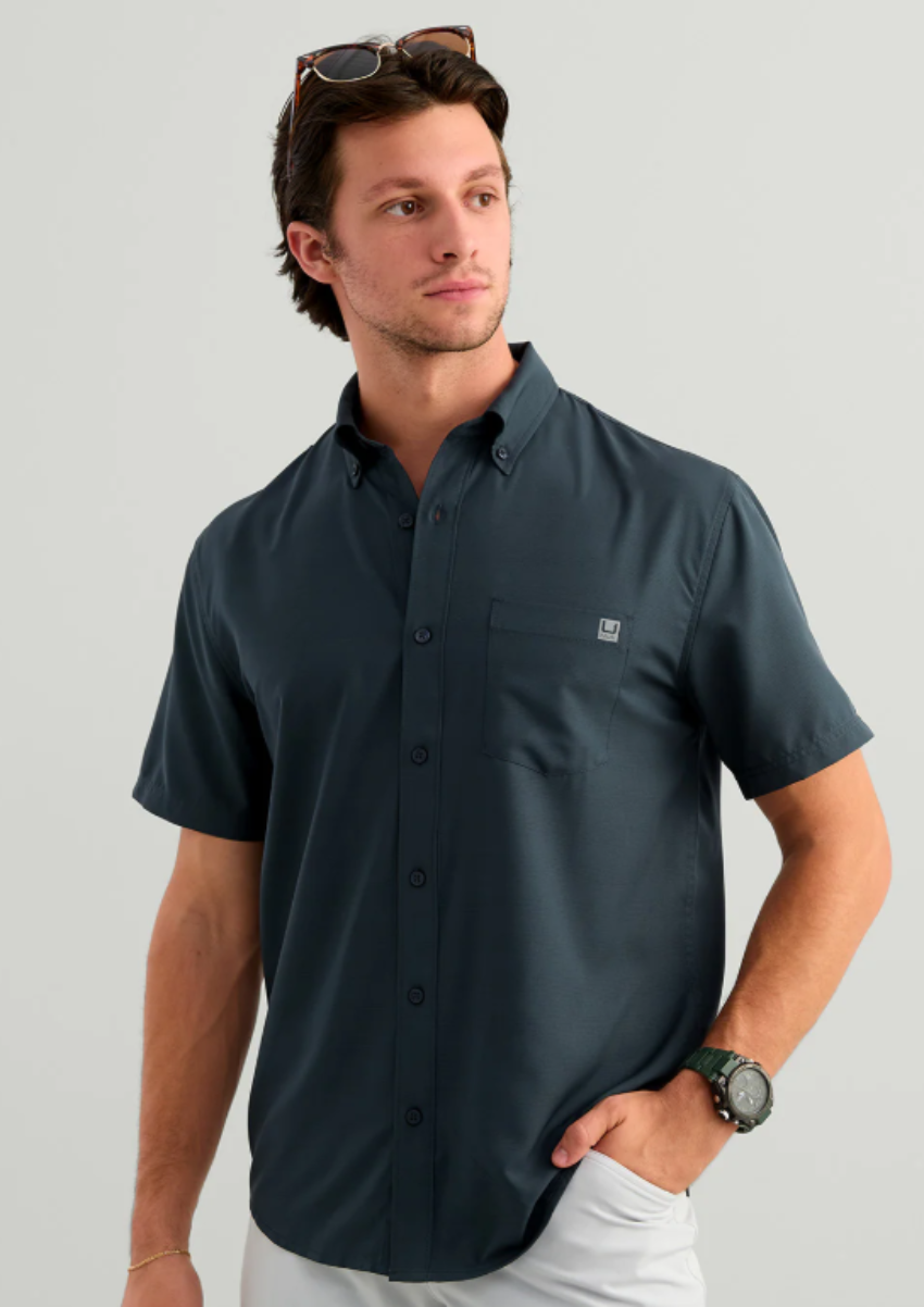 HUK Men's Kona KC Shirt Sea Storm