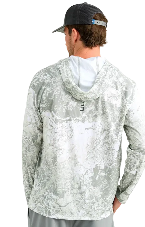 HUK Men's Pursuit Mossy Oak LS Hoodie Seagrass