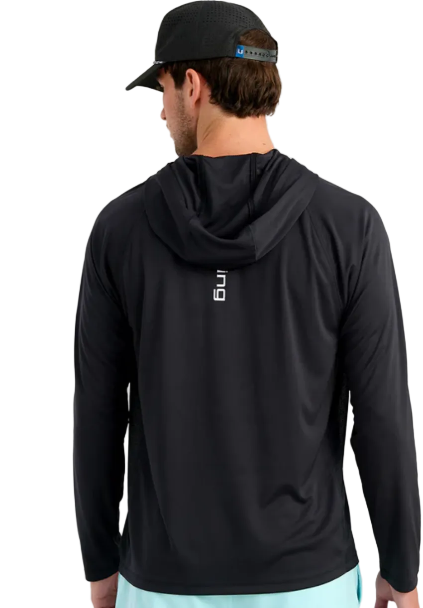 HUK Men's Pursuit Long Sleeve Performance Hoodie Black