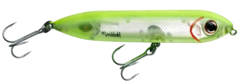 Heddon Saltwater Super Spook, Jr. 3-1/2" 1/2oz Chartreuse/Silver Insert