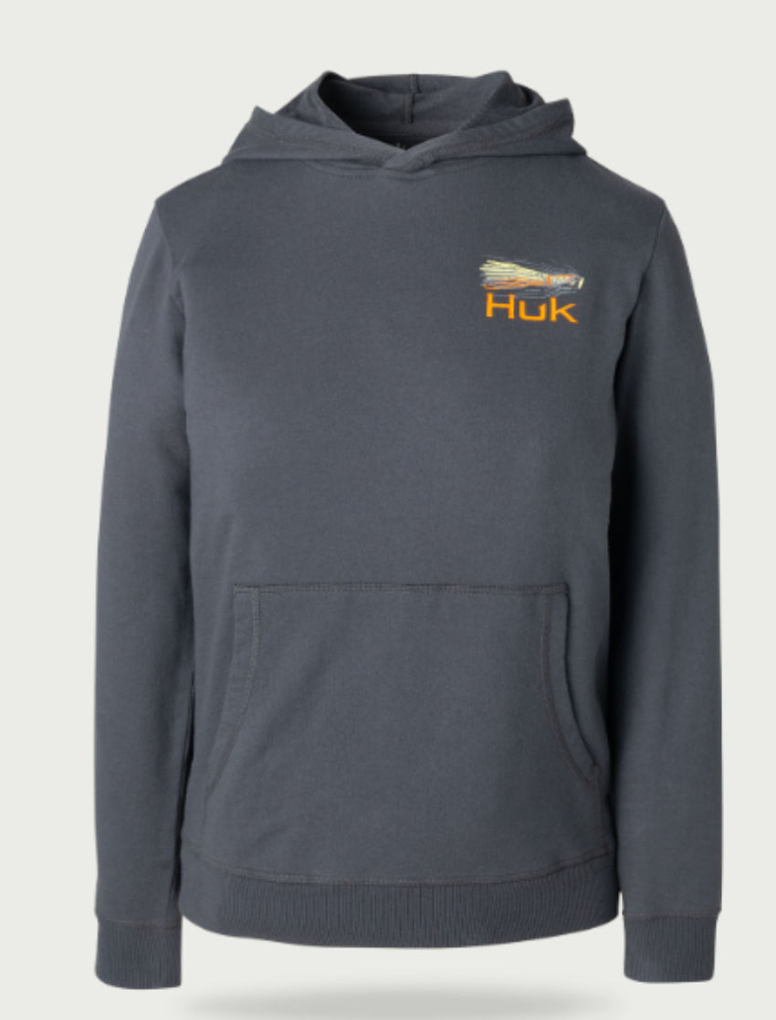 Huk Kid's Edisto Fast Badge Terry Hoodie Dark Shadow