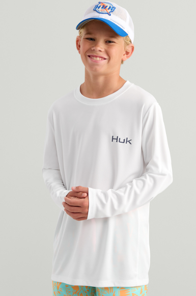 Huk Kid's KC Graphic Pursuit LS Shirt Art Series/White6