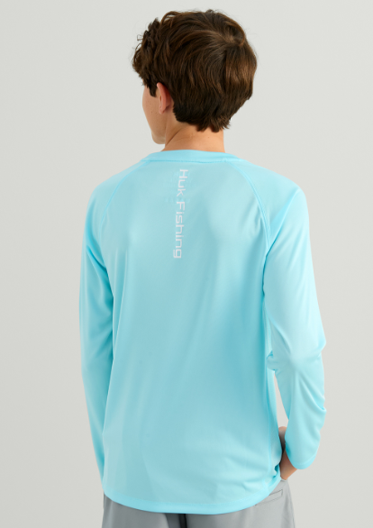 Huk Kid's Pursuit LS Solid Shirt Caicos