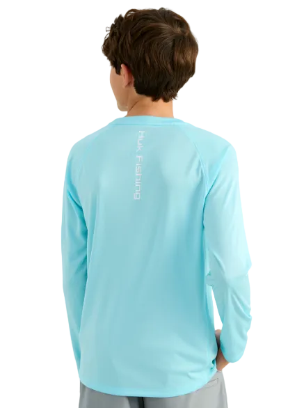 Huk Kid's Pursuit LS Solid Shirt Caicos
