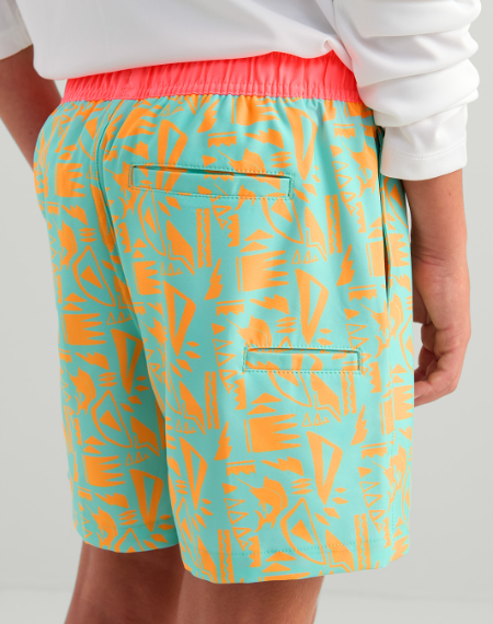 Huk Kid's Pursuit Volley 5" Printed Shorts Caicos