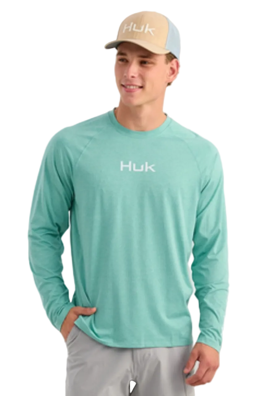 Huk Men's Airweight LS Crew Blue