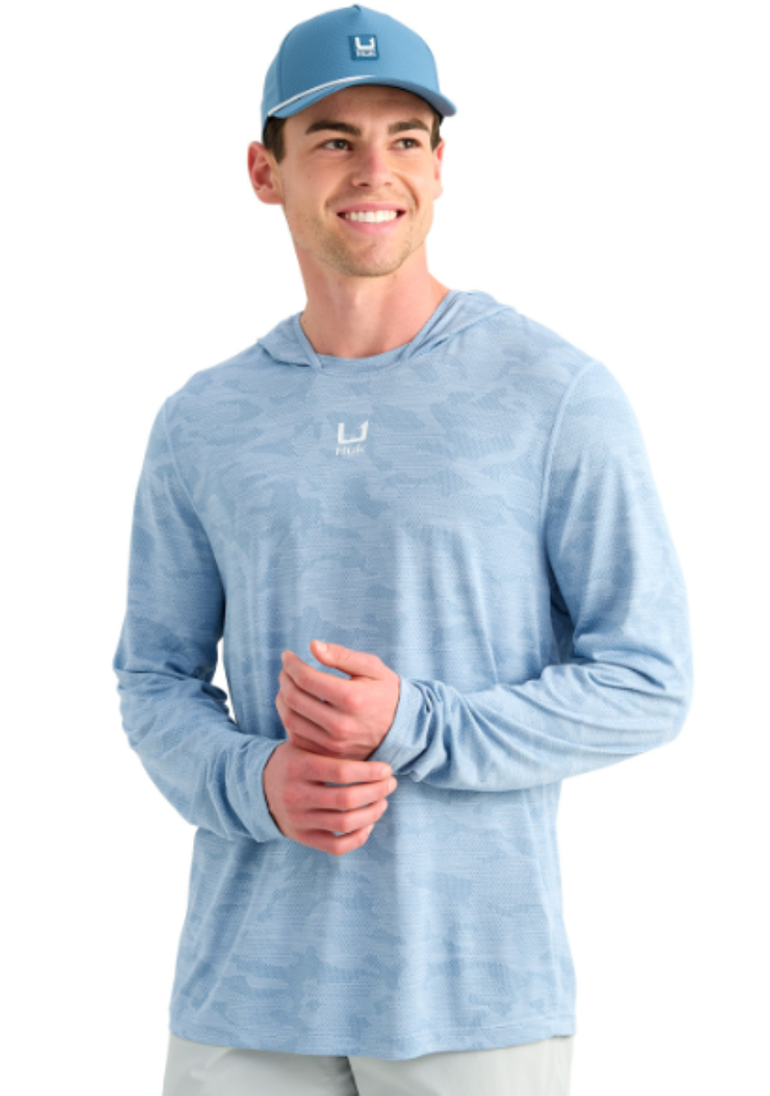 Huk Men's Andros Hoodie Cerulean