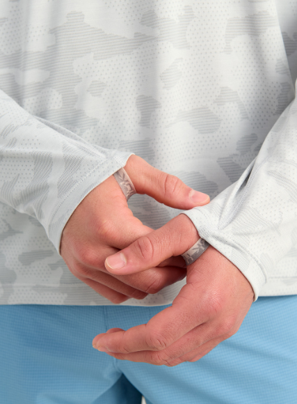 Huk Men's Andros LS Crew Seagull