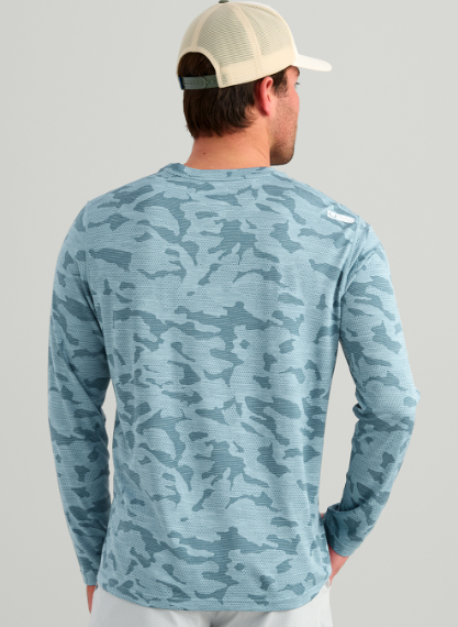 Huk Men's Andros LS Crew Stormy Blue